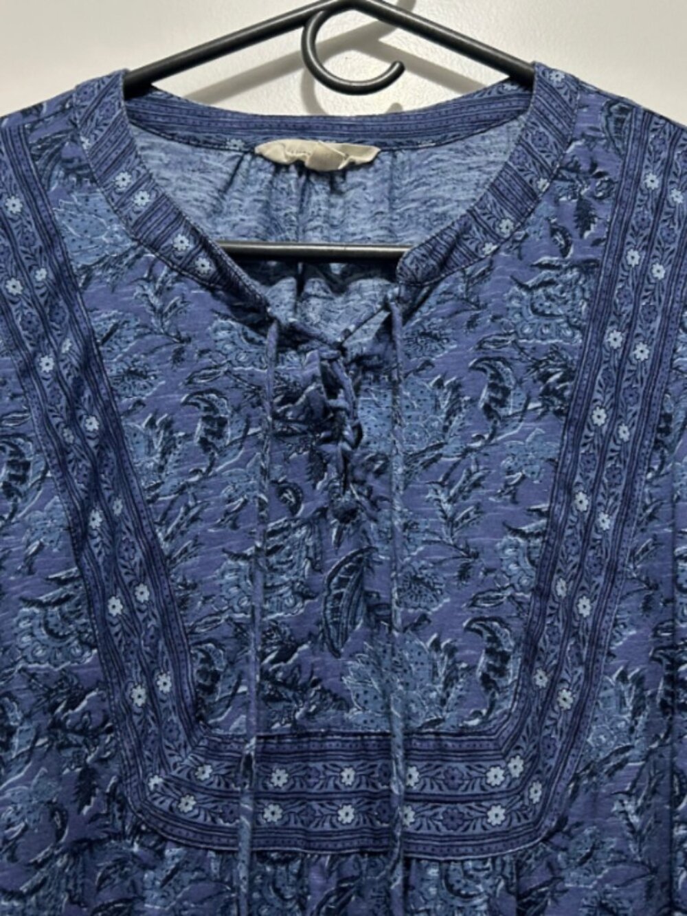 Lucky Brand Boho Top in layered shades of blue - Size Medium - Picture 2 of 5